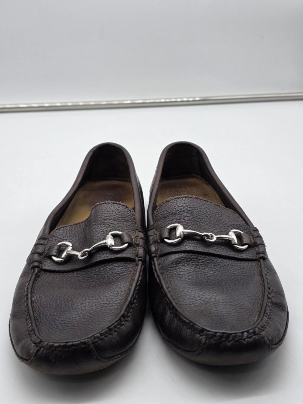 Cole Haan Shoes Mens Size 9.5 Brown Leather Bit Driving Casual Damaged Loafers - Picture 2 of 13